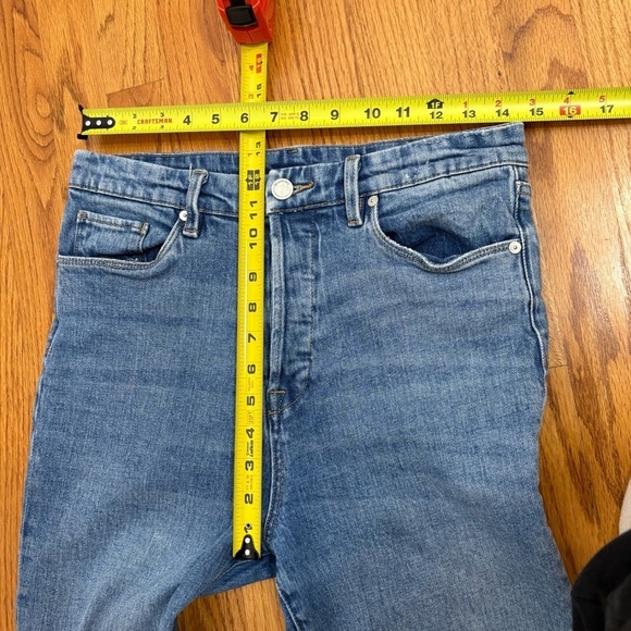 BLANK NYC The Baxter Ribcage Straight Leg High Rise Distressed Denim Jeans 28 6 - Picture 12 of 17